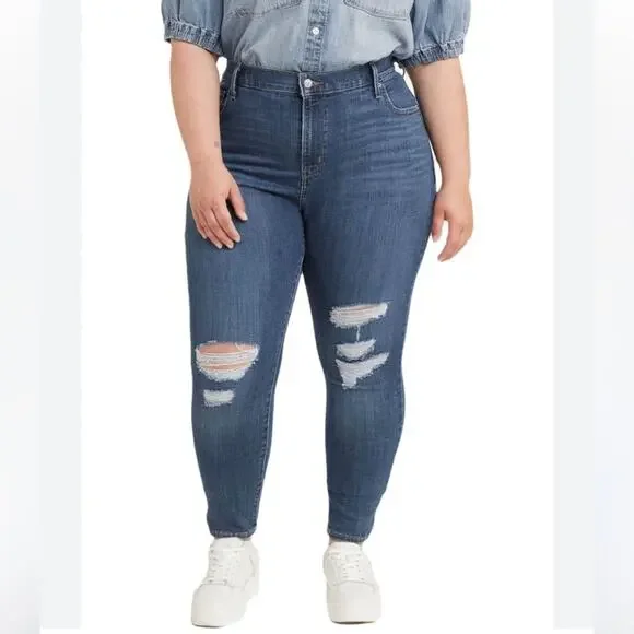 Women's Levi’s size 22W jeans Plus Size 721 High-Rise Skinny Jeans irregular - Picture 1 of 11